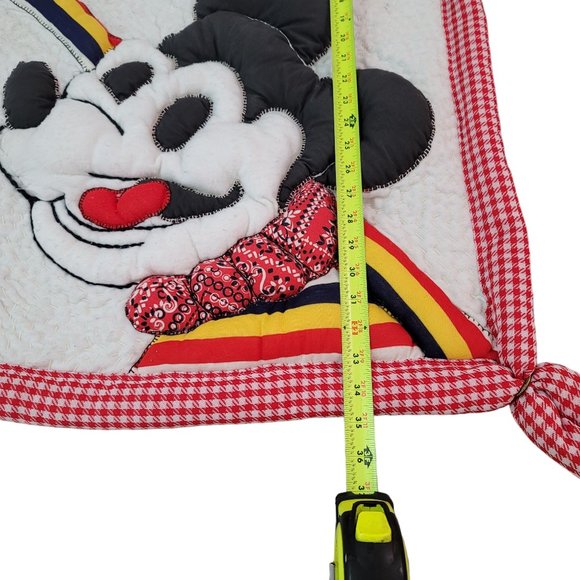 Disney hand made quilted mickey mouse wall tapestry fabric art vintage balloons - Picture 7 of 12